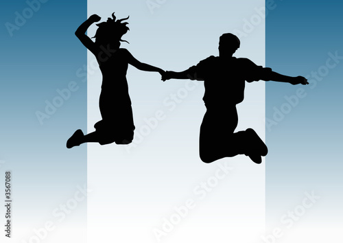 Couple jump
