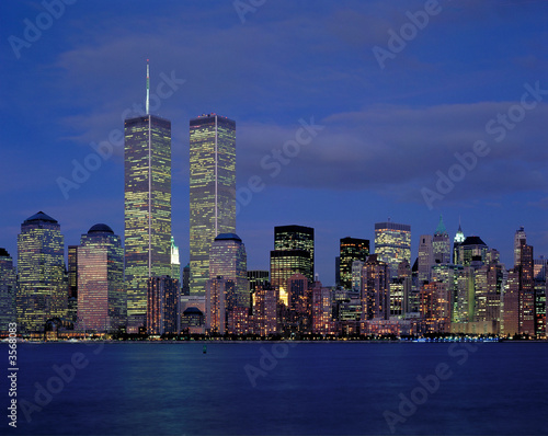 Fototapeta New-York city and World Center at night from Hudson river