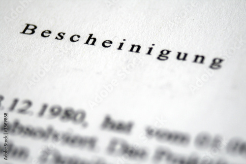 Bescheinigung