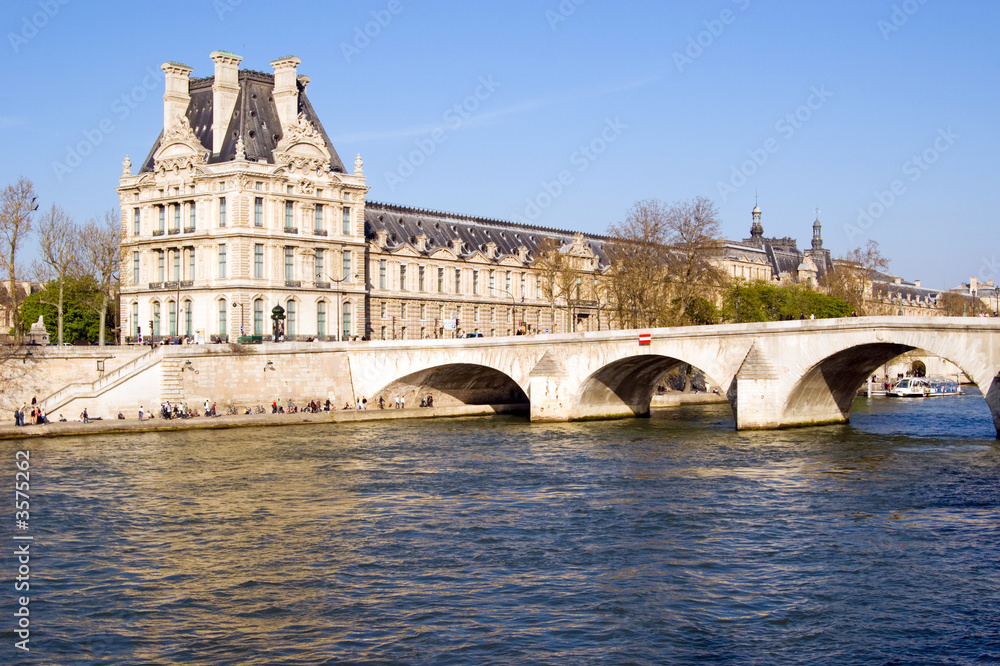 View of the Louvre, across the Seine River, Paris, France View of the Louvre, across the Seine River, Paris, France