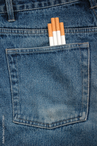 Cigarettes and jeans pocket