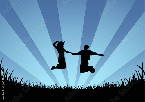 Couple's jumping