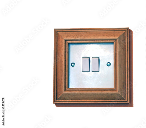 Light switch with wooden frame