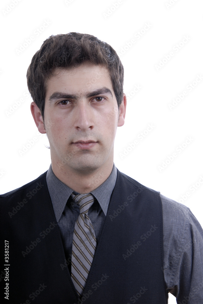 young business man portrait in white background young business man portrait in white background