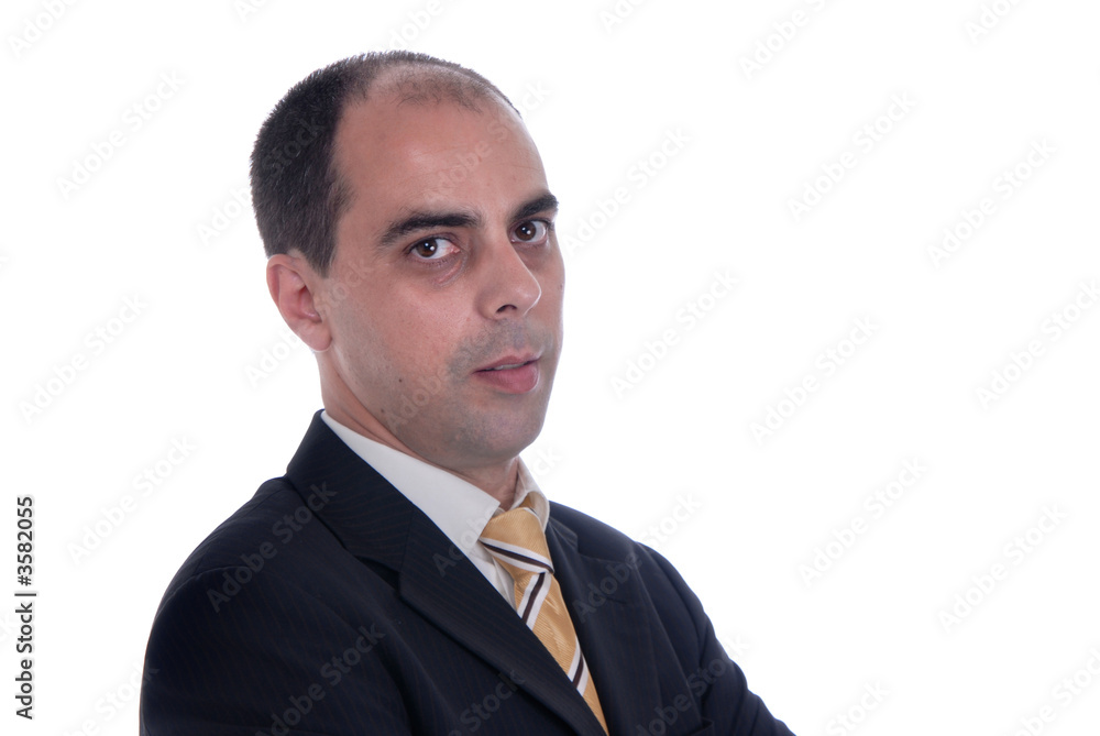 serious business man portrait on white background serious business man portrait on white background