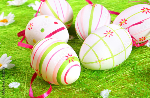 decorated colorful easter eggs