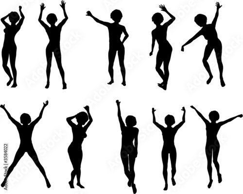 10 Female Dance poses (Vector)