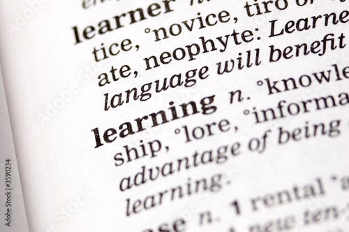 The word learning written in a thesaurus