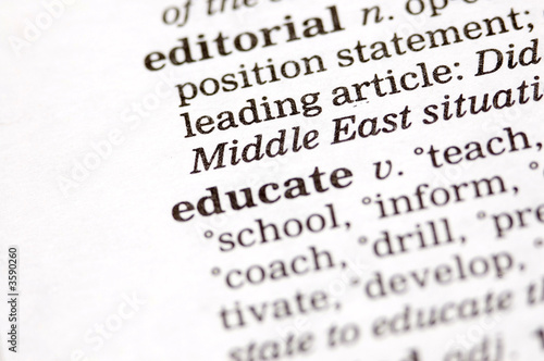 The word educate written in thesaurus