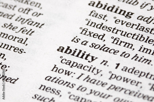 The word ability written into a thesaurus