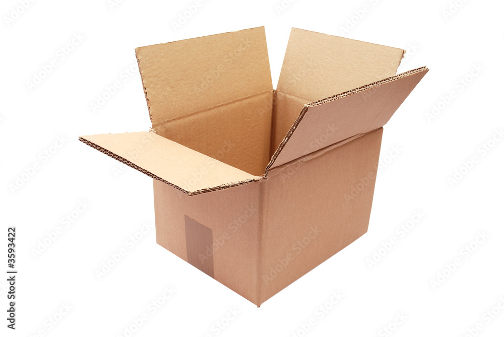 Empty cardboard box on a white background