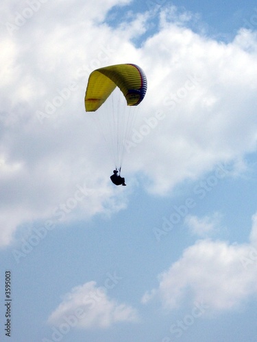 parachute with man photo