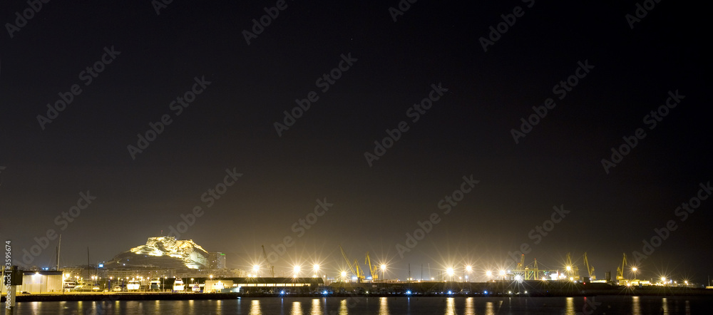 long exposure shot - Alicante harbour area at night