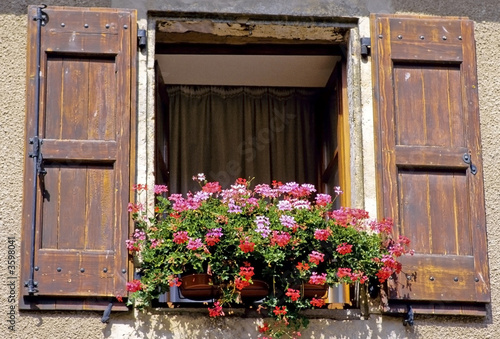 france shutters window flowers region florac cevennes