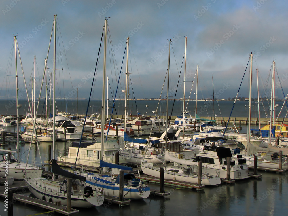 Yachts and leisure boats at Pier 39, San Francisco harbor
