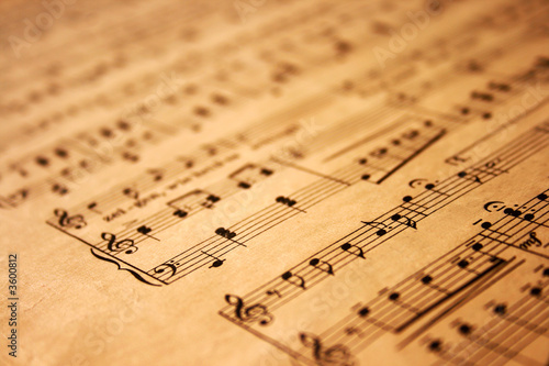 music notes on grunge paper