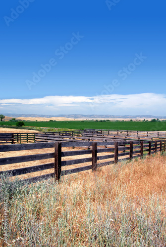 Wooden Cattle Corrals, Blue Summer Sky, Sierra Nevada
