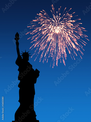 July 4th Fireworks, Statue of Liberty