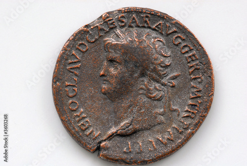 Roman coin depicting Sestertius of Nero 