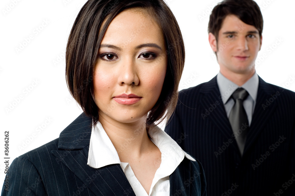 Attractive Business woman and businessman Attractive Business woman and businessman