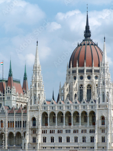 Budapest, House of the nation on a cloudy afternoon