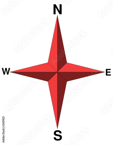Compass Rose Red Vector