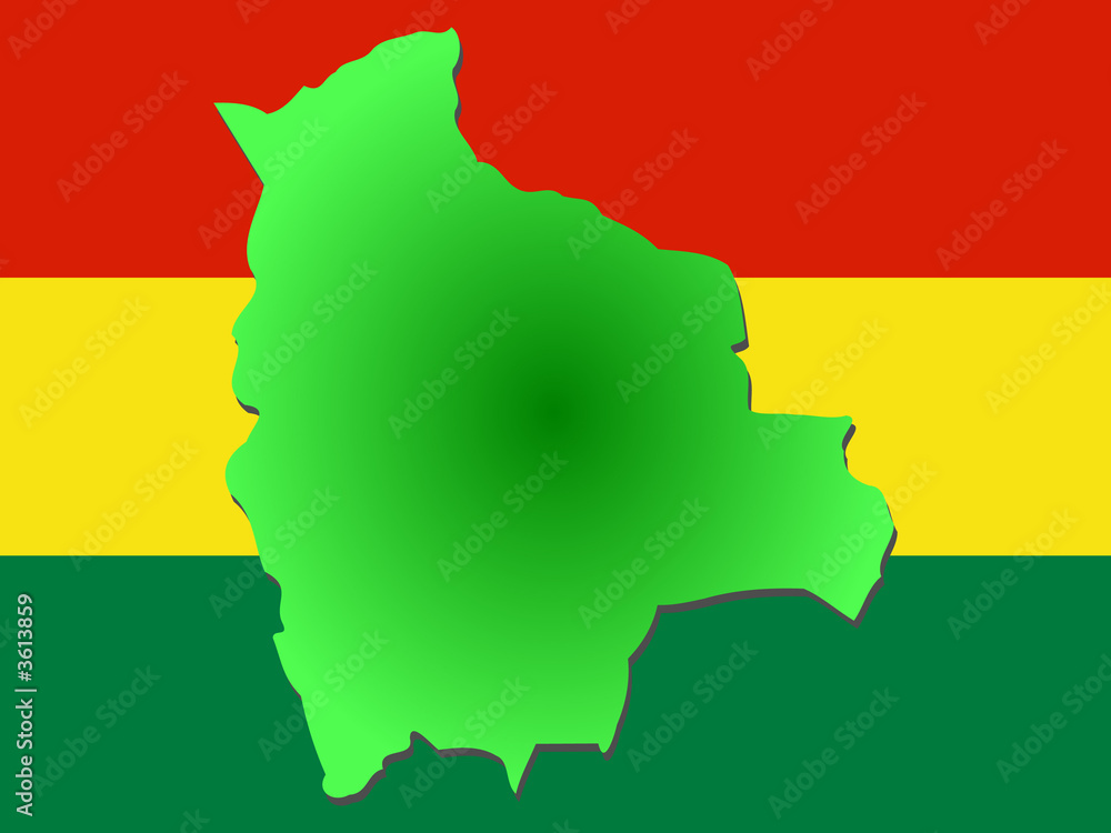 map of Bolivia and their flag illustration map of Bolivia and their flag illustration