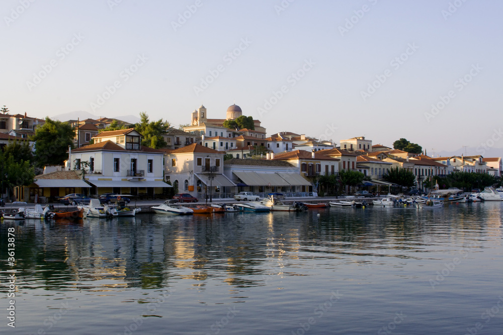 picturesque view of small greek port