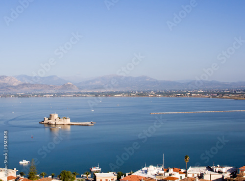 ancient venetian bourtzi castle in nafplion greece