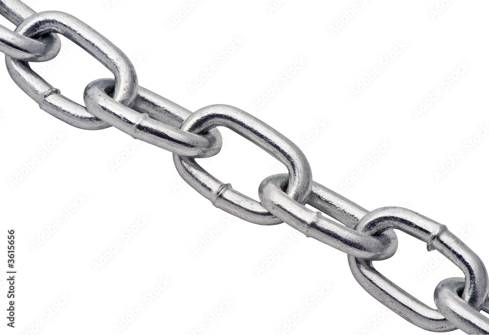 close up of metal chain with details showing in metal close up of metal chain with details showing in metal