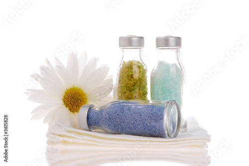 Spa bottles with spa salt