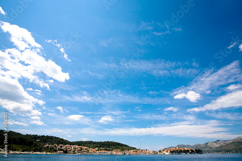 The Island of Korcula from a distant island.