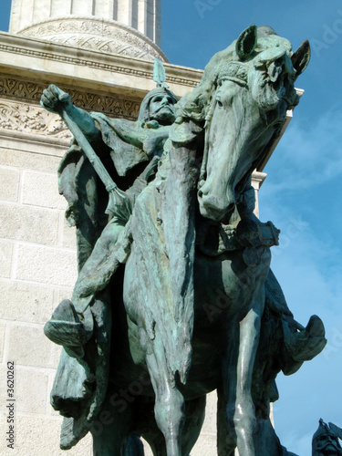 Equestian statue of Hungarian tribe chieftain Arpad photo