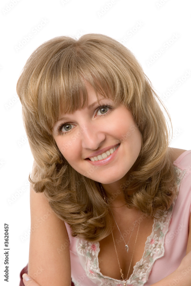 the young pretty woman on white background the young pretty woman on white background