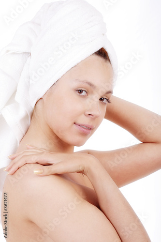 Portrait of a styled professional model. Theme: spa, healthcare.