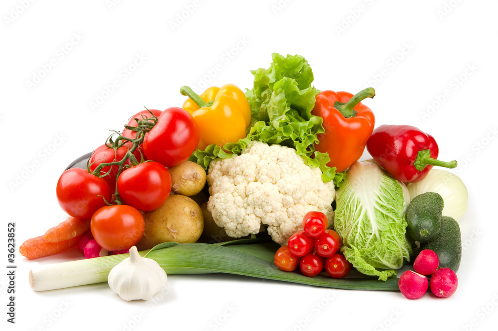 Set of different vegetables isolated on white Set of different vegetables isolated on white
