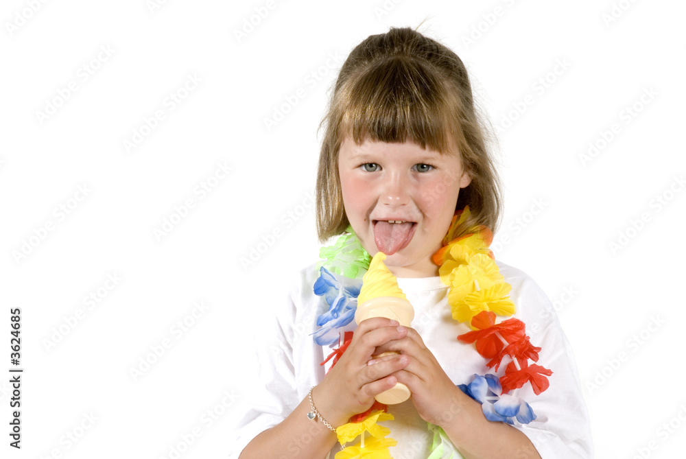 Little girl with a delicious cold ice-cream Little girl with a delicious cold ice-cream