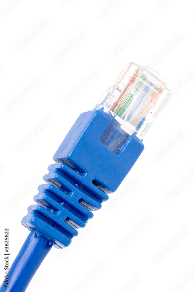 Network Connection Plug close up shot Network Connection Plug close up shot