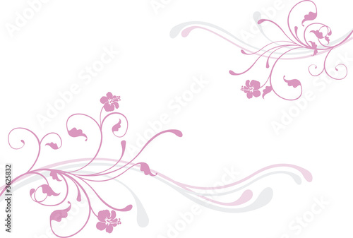 Pink floral design element, illustration