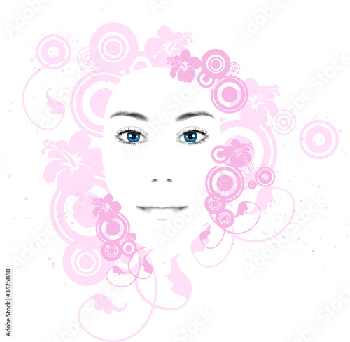 Beauty concept, woman's face illustration