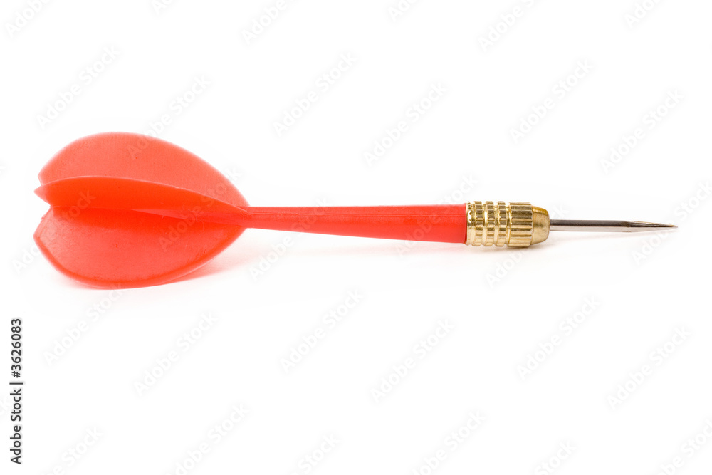 a red dart with white background