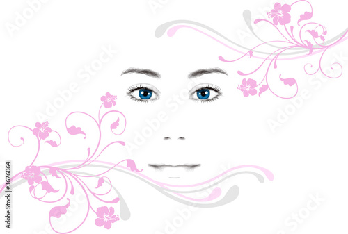 Beauty concept  woman s face illustration
