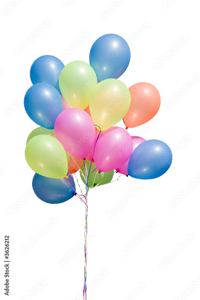 isolated balloons, pink, yellow, blue isolated balloons, pink, yellow, blue