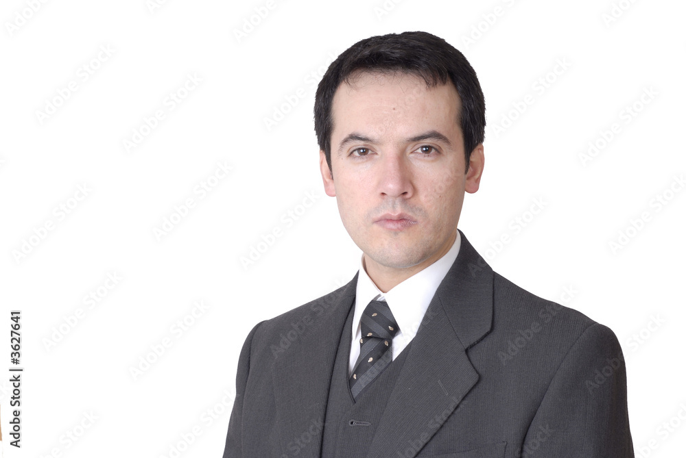 young business man portrait in white background young business man portrait in white background