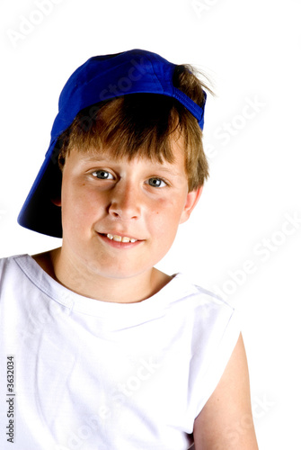 Young boy with a cap on his head