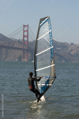 Windsurfer with Golden Gate