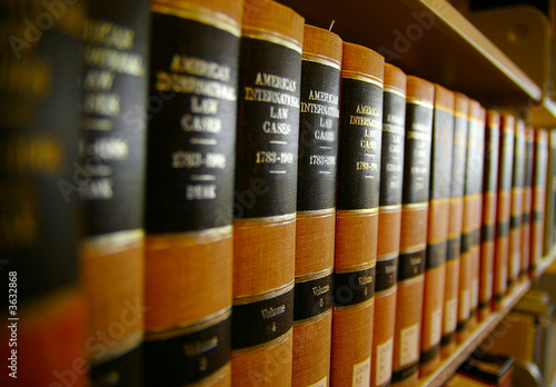 Law books on a shelf photo
