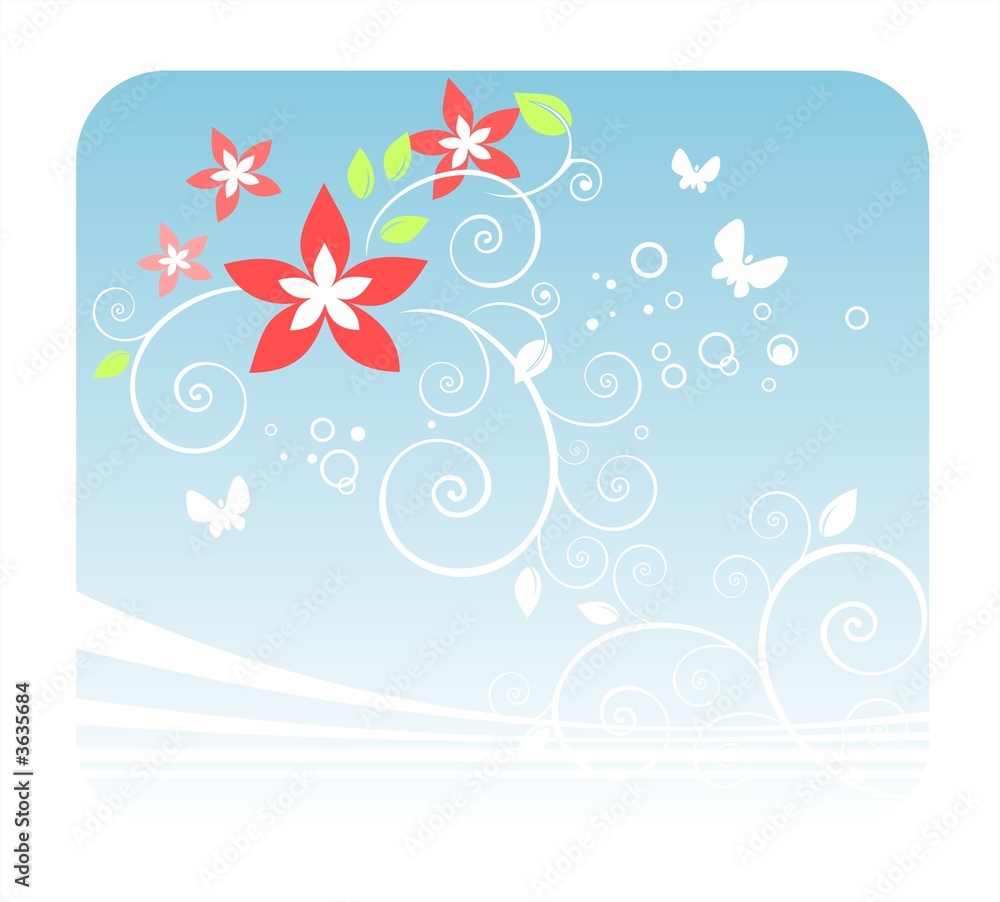 White curls and butterflies