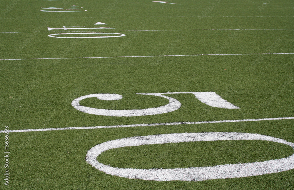 Yardlines on an American football field.