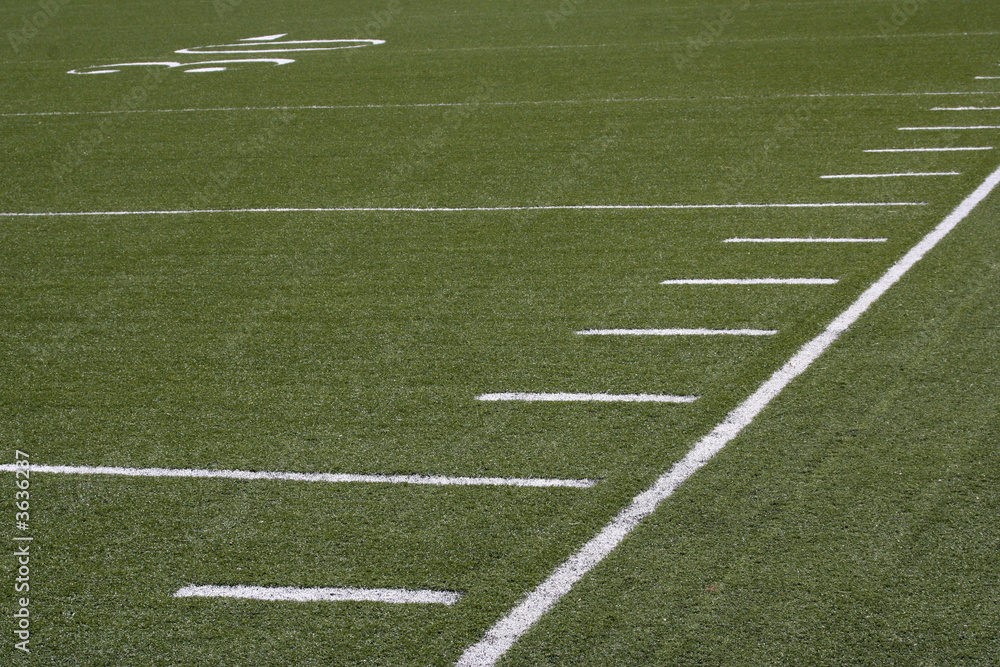 30 yard line on an American football field. 30 yard line on an American football field.